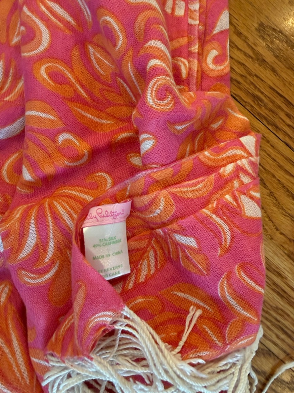 Lilly Pulitzer Bright Multi-Color Floral & Paisley Fringe Scarves (3) - Picture 3 of 5